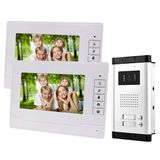 Uoweky 7 ''Görüntülü Kapı Telefonu İle Interkom Rfıd Erişim Giriş Kamerası Kapı Zili 2 Monitör Çoklu Daire/Aile/Ev
