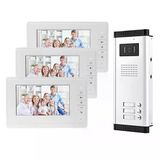 Uoweky 7 "Renkli Kablolu Görüntülü Kapı İnterkom Kızılötesi Kapı Sistemi Gece Görüş Kamerası 720P + 2/3 Daireler İçin İç Mekan Kontr