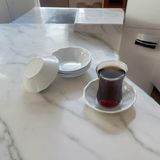 Up Home 24 Adet Çay Tabağı Bardak Altlığı Kırılmaz Plastik - Beyaz
