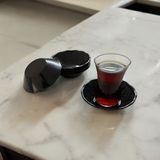 Up Home 24 Adet Çay Tabağı Bardak Altlığı Kırılmaz Plastik - Siyah