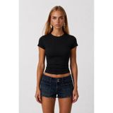 Up Trends Kadın Siyah %95 Pamuk Basic Crop Top Bluz