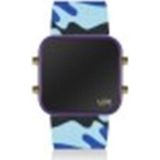 Up! Watch Led Mını Gold Purple Blue Camouflage Unisex Kol Saati