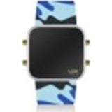 Up! Watch Led Mını Gold Whıte Blue Camouflage Unisex Kol Saati
