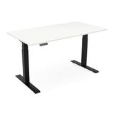 Updo Plus Çift Motorlu Elektrikli Yükseklik Ayarlı Masa - 25mm Tabla - Siyah Ayak (Beyaz, 120x60)