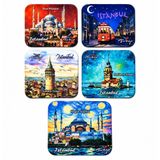UPEKA 5'li İstanbul Temalı Özel Tasarım Hediyelik Magnet Set Kutulu 5cm