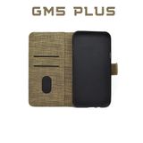 UPEKA Kılıf Kumaş Desenli Cüzdanlı Standlı Kapaklı Kılıf Bej General Mobile Gm5 Plus ile uyumlu