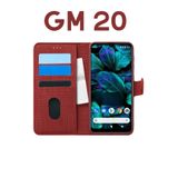 UPEKA Kılıf Kumaş Desenli Cüzdanlı Standlı Kapaklı Kılıf Kırmızı General Mobile GM 20 ile uyumlu