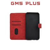 UPEKA Kılıf Kumaş Desenli Cüzdanlı Standlı Kapaklı Kılıf Kırmızı General Mobile Gm5 Plus ile uyumlu