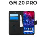 UPEKA Kılıf Kumaş Desenli Cüzdanlı Standlı Kapaklı Kılıf Siyah Geeneral Mobile GM 20 Pro ile uyumlu
