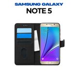 UPEKA Kılıf Kumaş Desenli Cüzdanlı Standlı Kapaklı Kılıf Siyah Samsung Galaxy Note 5 ile uyumlu