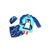 UPF50+ Güneş Korumalı Uzun Kollu Snorkelli Penguen Mayo 3'lü Set 3-4 Yaş