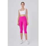UP&FIT Push Up Yüksel Bel Toparlayıcı Kapri Tayt Pembe