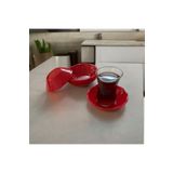 UpHome 100'lü Kırmızı Çay Tabağı Plastik