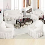 Upmall Bürümcük Koltuk ,kanepe , Çekyat Örtüsü, Lastikli Koltuk Kılıfı 3311TAKIM - 180 x 230 cm - Beyaz