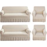 Upmall Bürümcük Koltuk ,kanepe , Çekyat Örtüsü, Lastikli Koltuk Kılıfı 3311TAKIM - 180 x 230 cm - Natural
