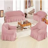 Upmall Bürümcük Koltuk ,kanepe , Çekyat Örtüsü, Lastikli Koltuk Kılıfı 3311TAKIM - 180 x 230 cm - Pembe