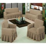 Upmall Bürümcük Koltuk ,kanepe , Çekyat Örtüsü, Lastikli Koltuk Kılıfı 3311TAKIM - 180 x 230 cm - Taş