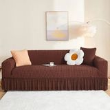 Upmall Bürümcük Lastikli Kanepe Örtüsü Likralı Koltuk Örtüsü Tek 3lü - 180 x 230 cm - Kahve