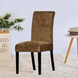 Upmall Ipek Kadife Sandalye Kılıfı Sandalye Örtüsü Lastikli Standart 6 Adet - 35 x 45 cm - Kahve