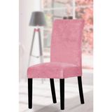 Upmall Ipek Kadife Sandalye Kılıfı Sandalye Örtüsü Lastikli Standart 6 Adet - 35 x 45 cm - Pembe