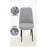 Upmall Jakarli Kumaş Oval Sandalye Kılıfı,sandalye Örtüsü Çubuk Desen (6 Adet) - 40 x 55 cm - Gri