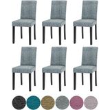 Upmall Jakarli Sandalye Örtüsü Çubuk Desen Yüksek Esnekli Sandalye Kılıfı( 6 Adet) - 35 x 45 cm - Gri