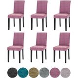 Upmall Jakarli Sandalye Örtüsü Çubuk Desen Yüksek Esnekli Sandalye Kılıfı( 6 Adet) - 35 x 45 cm - Pembe