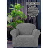 Upmall Koltuk Örtüsü Koltuk Kılıfı Streç Lastikli Esnek Yıkanabilir Pamuklu Jakarlı Desen Tekli(Tek Adet) - 110 x 180 cm - Gri