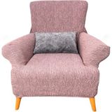 Upmall Koltuk Örtüsü Koltuk Kılıfı Streç Lastikli Esnek Yıkanabilir Pamuklu Jakarlı Desen Tekli(Tek Adet) - 110 x 180 cm - Pembe