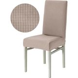 Upmall Likrali Sandalye Kılıfı, Lastikli,esnekli Sandalye Örtüsü Pitikare Desen 6ADET - 35 x 45 cm - Vizon