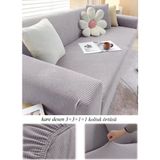 Upmall Streç Lastikli Esnek Yikanabilir Kare Desen Berjer Kotuk Örtüsü Takımı (3+3+1+1) Koltuk Kılıfı - 180 x 230 cm - Gri