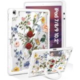 Uppuppy iPad 9./8./7. Nesil Kılıf, iPad Air 3/ Pro 10.5 2017 için - Kadın Kalem Tutuculu Sevimli Kızlar ve Stand Kapaklı Kız Gibi Çiçek Çiçekli Güzel iPad 9/8/7 Gen, Air3, Pro 10.5 İnç Kılıf