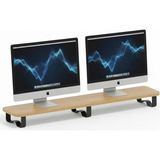 Upster Ahşap Monitör Standı - Ergonomik Monitör Yükseltici (Safir Meşe - Siyah Ayak, Xlarge)