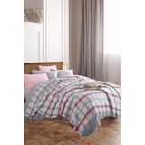 Upstyle Battaniye Pamuklu Çift Kişilik Warm Soft Gri-Kırmızı - 180 x 220 cm