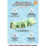 Upstyle Bebek Kolluk Can Yeleği Seti Dino Desenli Göğüs Destekli Süngerli Güvenli Yüzme Yardımcısı Yeşil