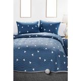 Upstyle Çift Kişilik Kapitone Yatak Örtüsü Seti Koyu Bulut - Açık Mavi - 200 x 220 cm