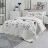 Upstyle Kapitone Yatak Örtüsü Seti Çift Kişilik Atlantis Beyaz - 200 x 220 cm