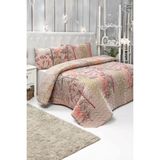 Upstyle Kapitone Yatak Örtüsü Seti Çift Kişilik Urla Bej - 200 x 220 cm