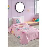 Upstyle Kapitone Yatak Örtüsü Seti Tek Kişilik Unicorn Pembe - 160 x 220 cm