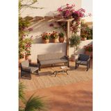 Upstyle Maris Bahçe Balkon Oturma Takımı | Metal Karkas, 3+1 Koltuk, Teak Masa