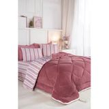 Upstyle Uyku Seti Wellsoft Yorganlı Pofuduk 3 Parça Tek Kişilik Soft Line Bordo