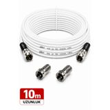 upTech HD Uydu Anten Kablosu 10 Metre F Konnektörlü Full HD 4K TV Kablosu