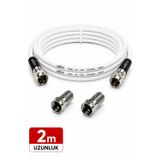 upTech HD Uydu Anten Kablosu 2 Metre F Konnektörlü Full HD 4K TV Kablosu