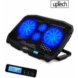 Uptech Laptop Soğutucu 4 Fanlı LCD Kontrol Panel Ayarlanabilir Dizüstü Bilgisayar Soğutma Fanı - Siyah