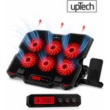 Uptech Laptop Soğutucu 6 Fanlı LCD Kontrol Panel Ayarlanabilir Dizüstü Bilgisayar Soğutma Fanı - Siyah