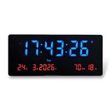 Upway 15×36 cm Büyük HD LED Dijital Duvar Saati – Alarm Tarih Sıcaklık Nem