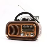 UpWay Güneş Enerjili Şarjlı Bluetooth USB SD Stereo Hoparlör FM AM SW Retro Nostaljik Radyo