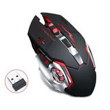 Upway Kablosuz Sessiz RGB LED Işıklı Şarjlı Ergonomik 2400DPI Gaming Mouse Siyah