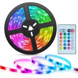 UpWay RGB Şerit Led 5 Metre Silikonlu Su Geçirmez Kesilebilir Bluetoothlu Müziğe Duyarlı Kumandalı