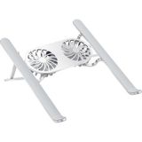 Upway Soğutuculu Katlanır 2 Fanlı Alüminyum Laptop Standı – Ergonomik Tasarım - Gümüş - Taşıma Çantalı
